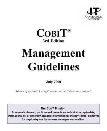 COBIT Management Guidelines - Tribunal de Contas