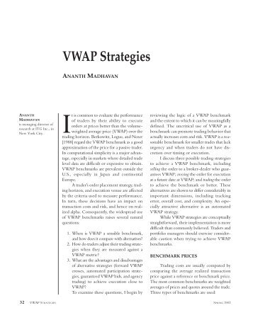 VWAP Strategies