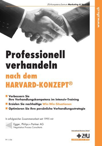 Professionell verhandeln nach dem HARVARD-KONZEPT