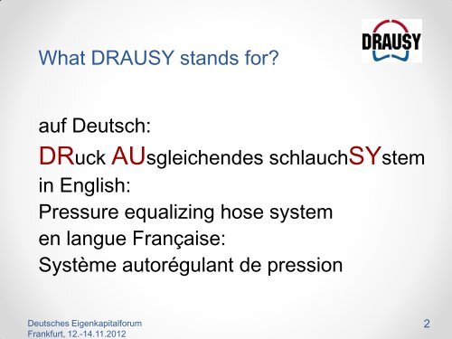 Nikolaus Weth, CEO Drausy GmbH - Deutsches Eigenkapitalforum