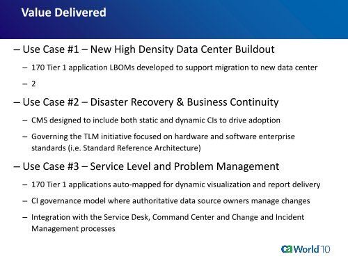 Managing risk using the ITIL framework and CA service ...