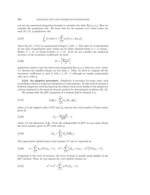 MULTI-ELEMENT GENERALIZED POLYNOMIAL CHAOS FOR ...