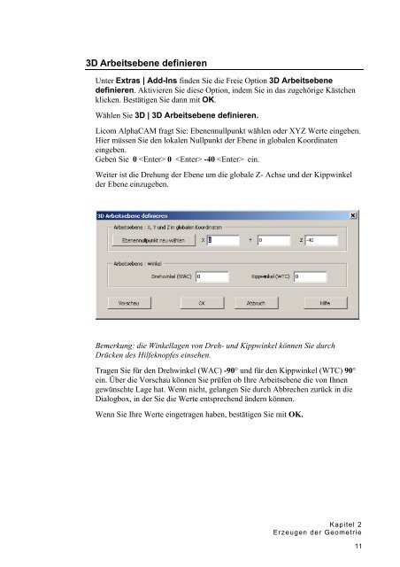 Kapitel 2 Erzeugen der Geometrie - AlphaCAM