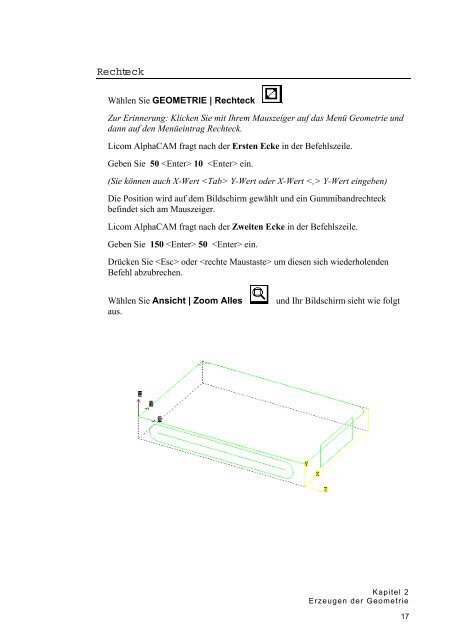 Kapitel 2 Erzeugen der Geometrie - AlphaCAM