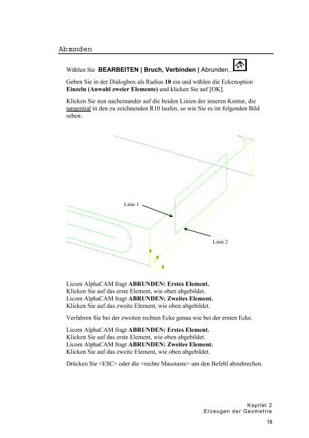 Kapitel 2 Erzeugen der Geometrie - AlphaCAM