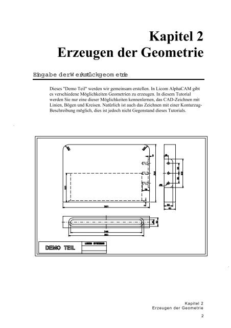 Kapitel 2 Erzeugen der Geometrie - AlphaCAM