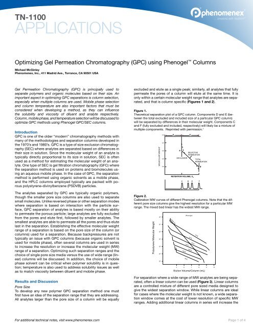 (GPC) using Phenogel™ Columns - NET