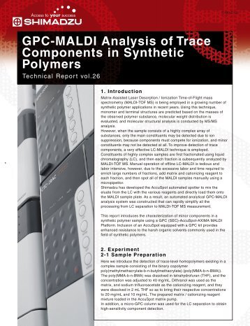 GPC-MALDI Analysis of Trace Components in Synthetic ... - Shimadzu