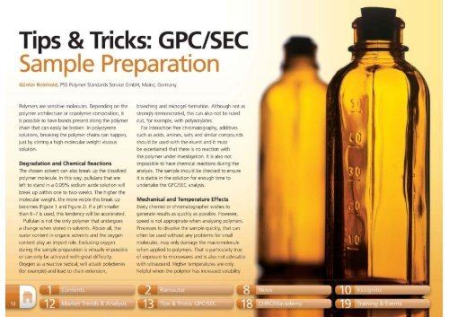 Tips & Tricks: GPC/SEC Sample Preparation - PSS