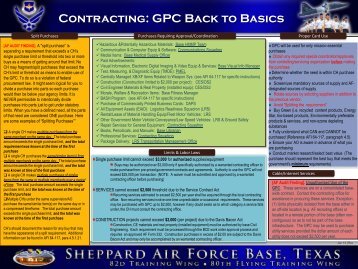 Contracting: GPC Back to Basics - Sheppard Air Force Base