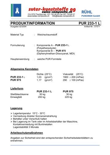 PUR-2K-Schaum 233 Weichschaum Komp. A