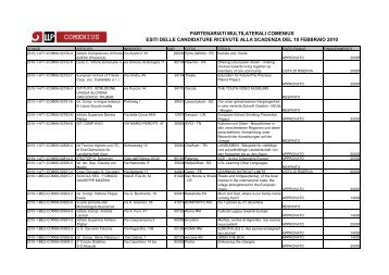 partenariati multilaterali comenius esiti delle ... - Programma LLP