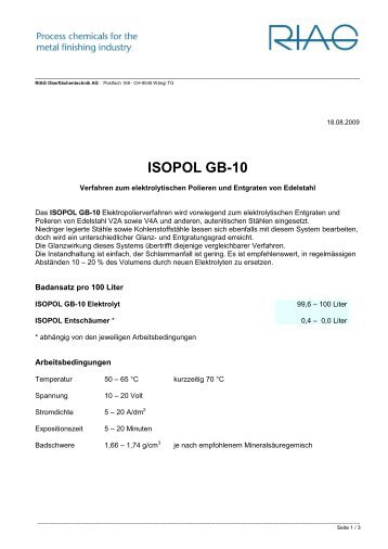 ISOPOL GB-10 - AHC Oberflächentechnik