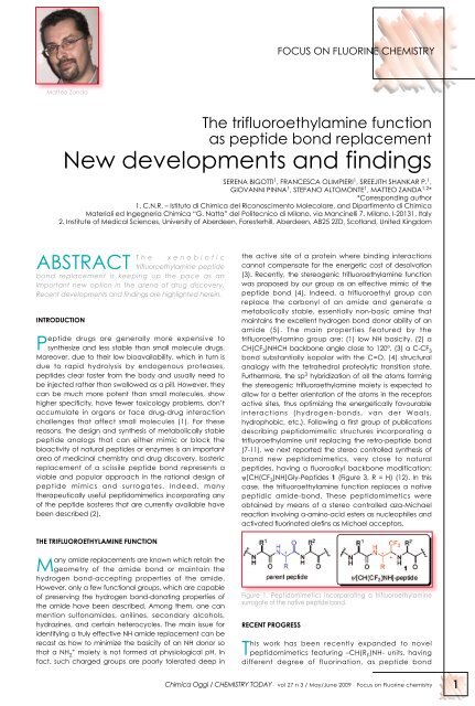 New developments and findings - CHIMICA OGGI/Chemistry Today