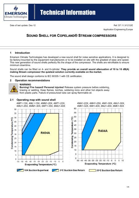 Technical Information - Emerson Climate Technologies