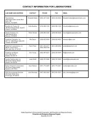 contact information for laboratories - Alaska Department of ...