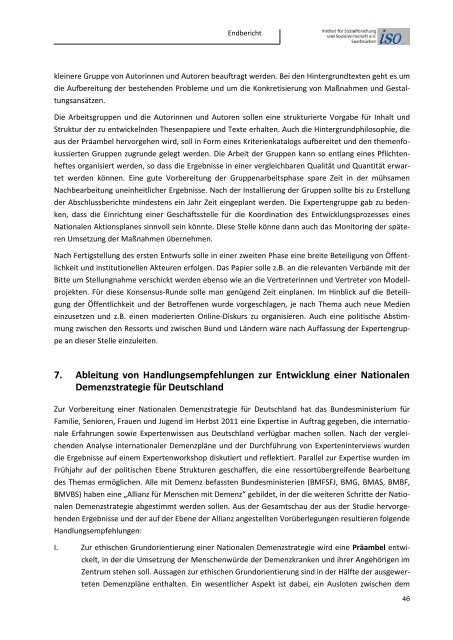 Nationale Demenzstrategien - Institut für Sozialforschung und ...