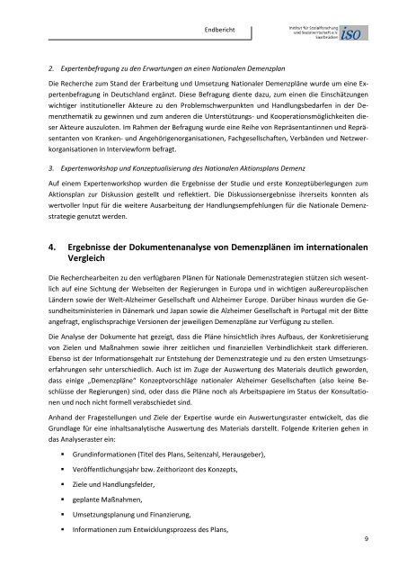 Nationale Demenzstrategien - Institut für Sozialforschung und ...