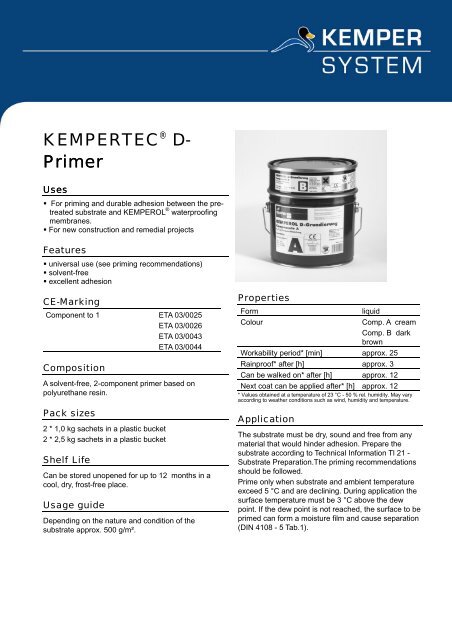 KEMPEROL® 1K-PUR Waterproofing - KEMPER SYSTEM