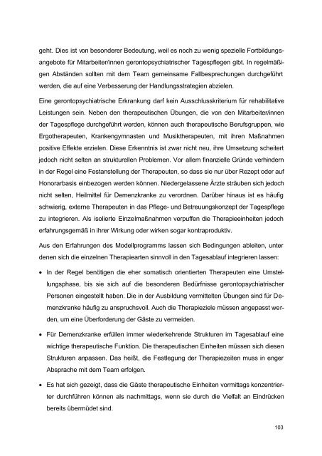 Die Tagespflege - Zwischen konzeptionellem Anspruch und realer ...