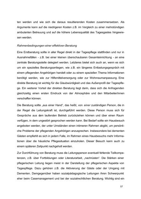 Die Tagespflege - Zwischen konzeptionellem Anspruch und realer ...