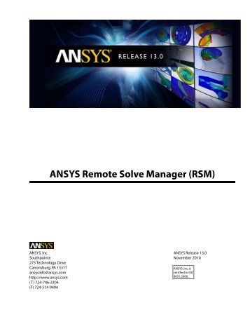 Remote Solve Manager (RSM) - Ansys