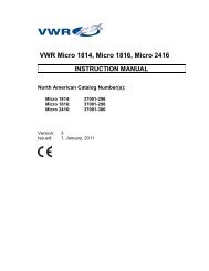 VWR Micro 1814, Micro 1816, Micro 2416 - VWR International