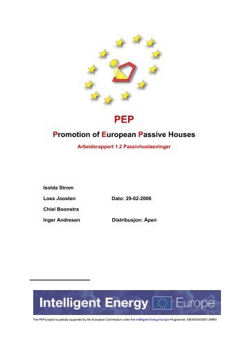 Promotion of European Passive Houses - UCD Energy Research ...