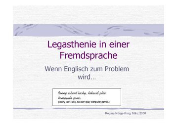 Legasthenie in einer Fremdsprache - Kinder- & Jugendärzte im Netz