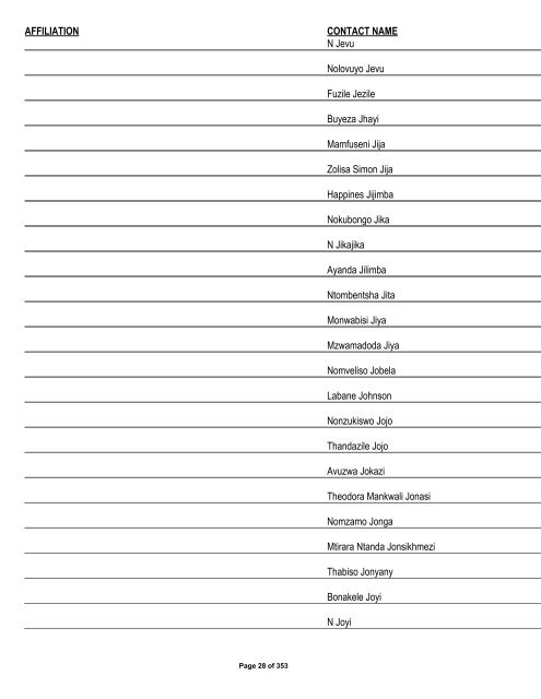 Appendix 1 - List of Interested and Affected Parties