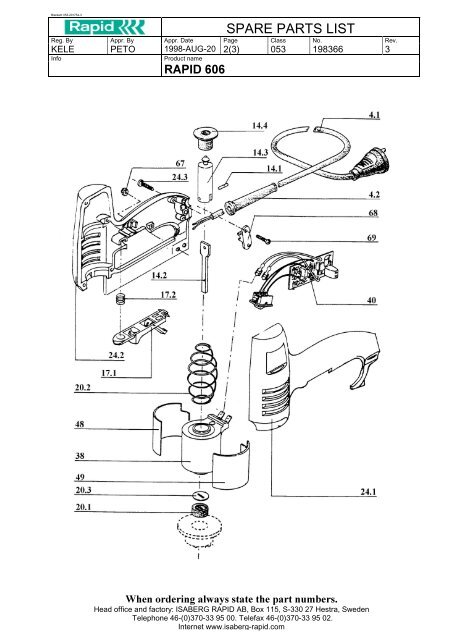 SPARE PARTS LIST