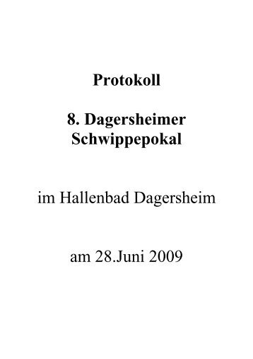 Protokoll 8. Dagersheimer Schwippepokal im ... - TSV Ehningen