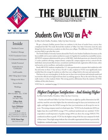 The bulletin 3-03 - Alumni Association - Valley City State University