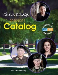 Citrus College Catalog 2010-2011 (revised 7/22
