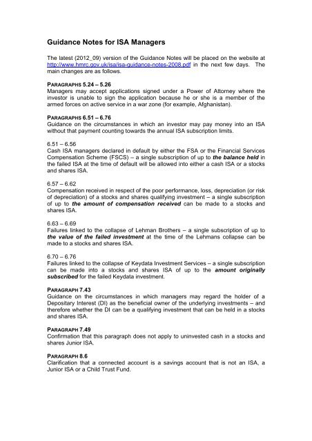 ISA Bulletin 45 (PDF 44K) - HM Revenue & Customs