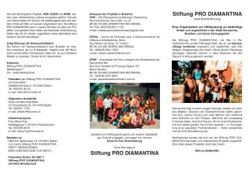 Stiftung PRO DIAMANTINA