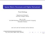 Sparse Matrix Structures and Higher Derivatives - stce.rwth-aachen.de
