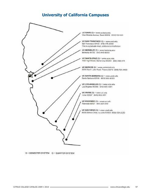 Citrus College Catalog 2009-2010 (ver. 10/22