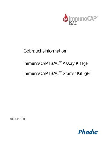 Gebrauchsinformation ImmunoCAP ISAC Assay Kit IgE ... - Phadia