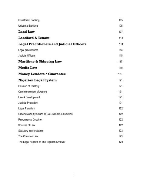 NIGERIAN LEGAL BIBLIOGRAPHY - Library