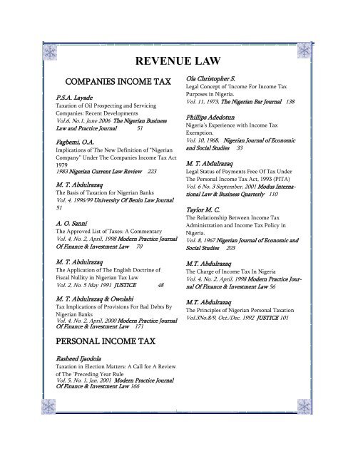 NIGERIAN LEGAL BIBLIOGRAPHY - Library