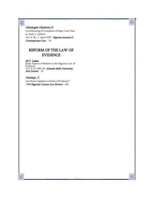 NIGERIAN LEGAL BIBLIOGRAPHY - Library