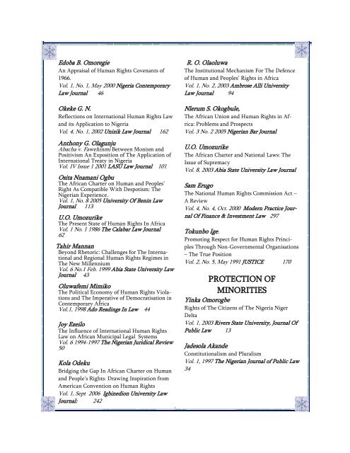 NIGERIAN LEGAL BIBLIOGRAPHY - Library