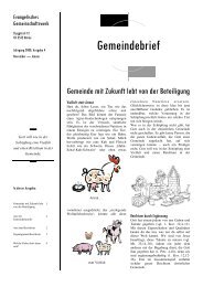 Gemeinde mit Zukunft – Von der Betreuung zur ... - im EGW Bärau