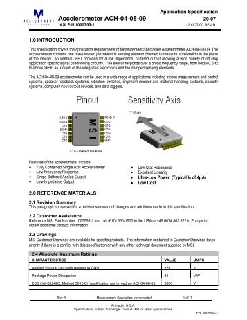 Accelerometer ACH-04-08-09 - EHAG Electronic Hardware AG