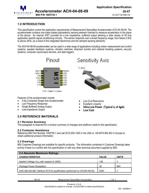 Accelerometer ACH-04-08-09 - EHAG Electronic Hardware AG