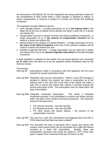 ISA Bulletin 44 (PDF 93K) - HM Revenue & Customs