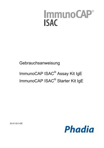 Gebrauchsanweisung ImmunoCAP ISAC Assay Kit IgE ... - Phadia