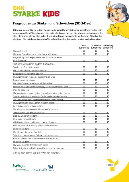 Disyps-iii Fbb-adhs Beurteilungsbogen Pdf ADHS-Fragebogen bei Grundschulcheck I und II - BKK Starke Kids