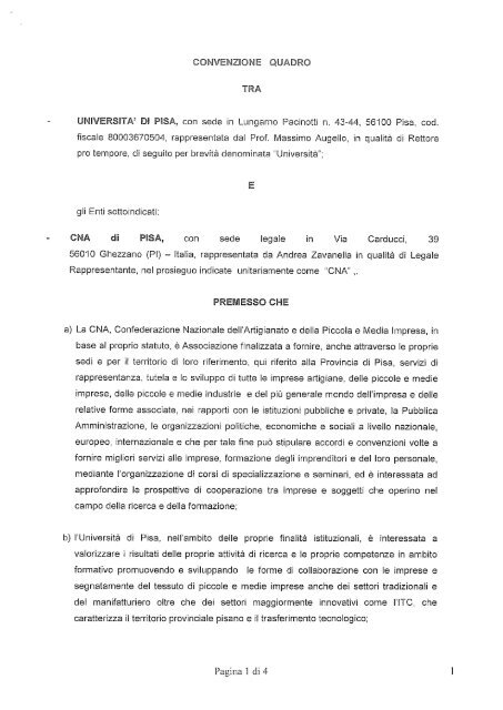 iSA, con sede in Lungarno Pacinotti n. 4344 ... - Università di Pisa